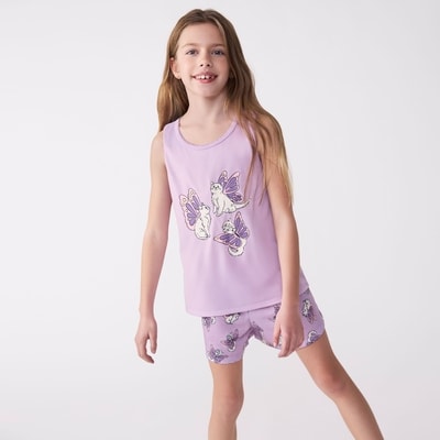 Kid Girls' Printed Sleep Set - Lavender