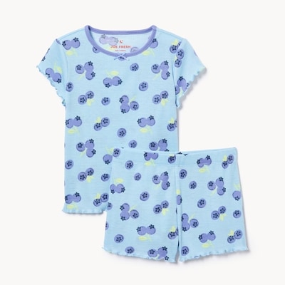 Ensemble pyjama imprimé pour filles - Bleu Pâle