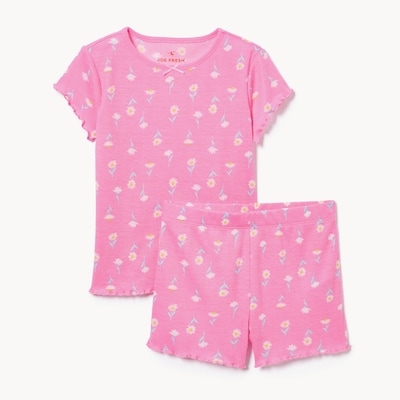 Ensemble pyjama imprimé pour filles - Rose