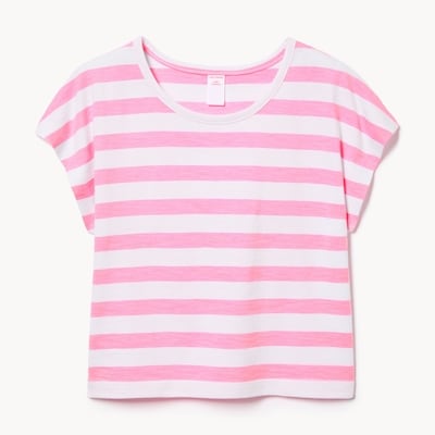 T-shirt rayé pour filles - Néon rose lumière