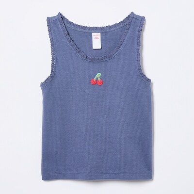 Kid Girls' Graphic Knit Tank - Light Navy