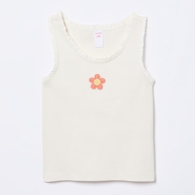 Kid Girls' Graphic Knit Tank - Off White