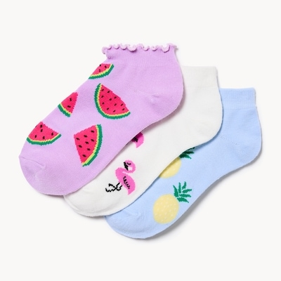 Kid Girls' 3-Pack Low-Cut Socks - Multi