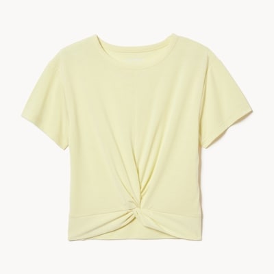 Kid Girls' Active Twist Front T-Shirt - Yellow