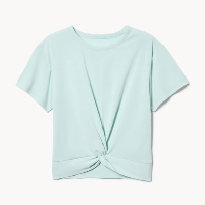 Kid Girls' Active Twist Front T-Shirt - Aqua