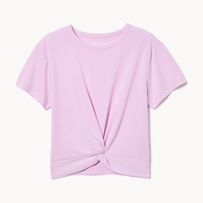 T-shirt sport noué sur l’avant pour filles - Lilas