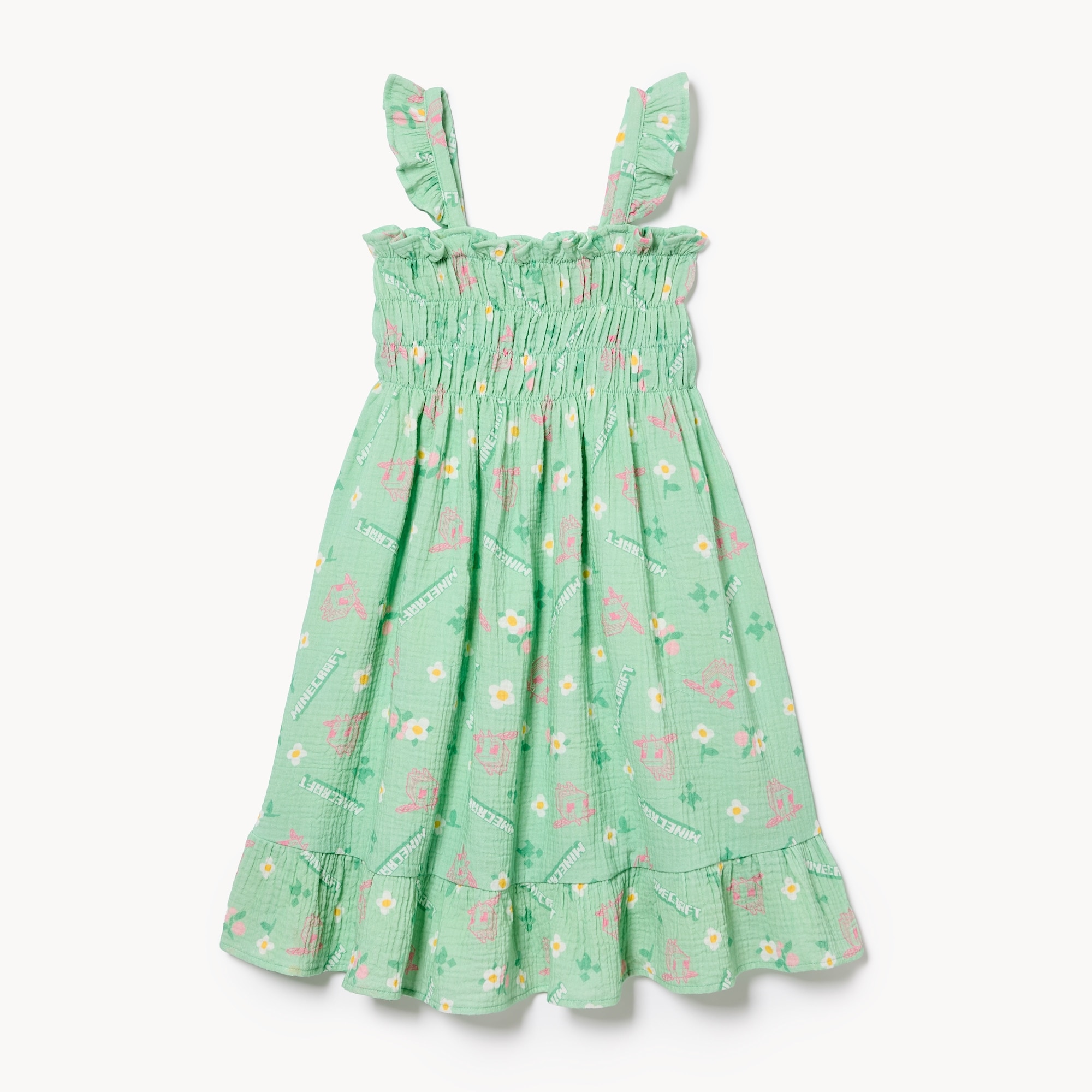 Kid Girls' Minecraft Crinkle Gauze Dress