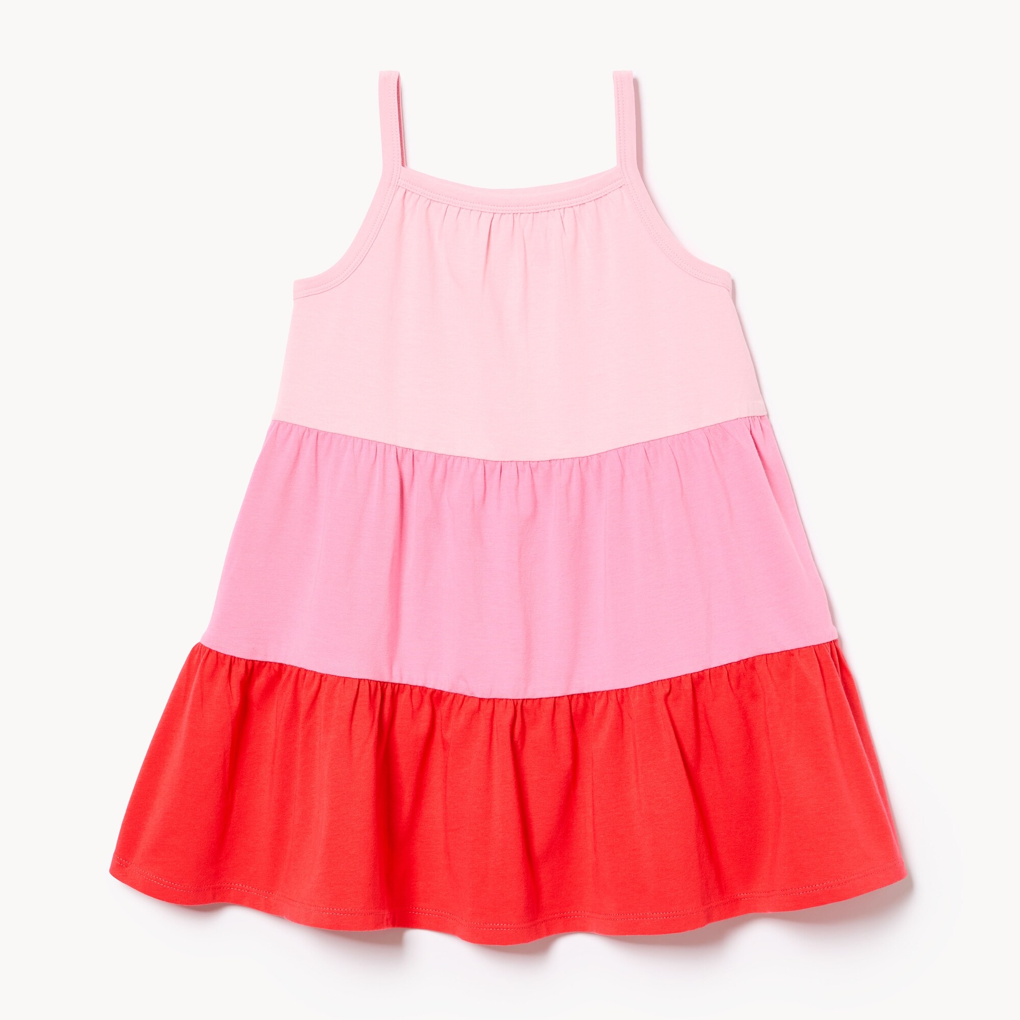 Robe à volants à bandes de couleur, petites filles