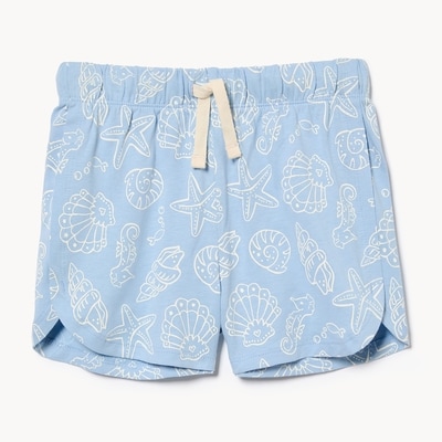 Toddler Girls' Printed Dolphin Hem Short - Light Blue