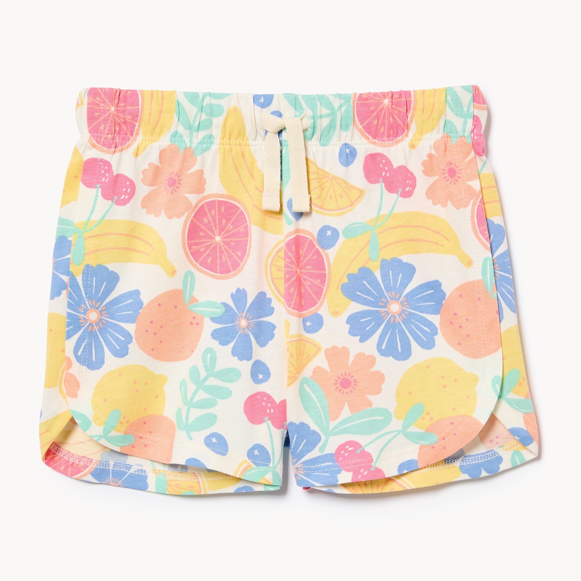 Short imprimé ourlet arrondi fendu, petites filles