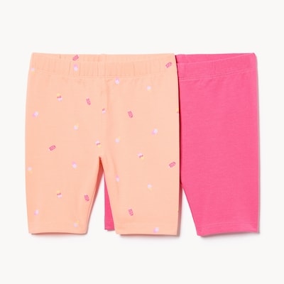 Ens. de 2 shorts de vélo longs pour petites filles - Pêche
