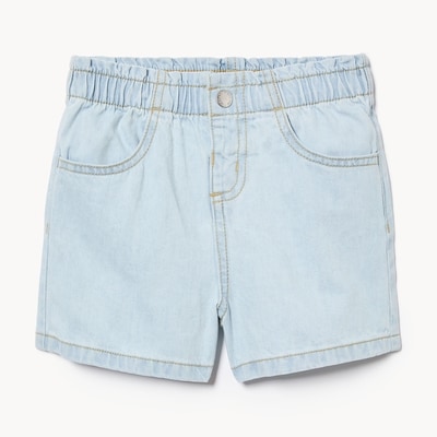 Toddler Girls' Denim Paperbag Short - Powder Blue