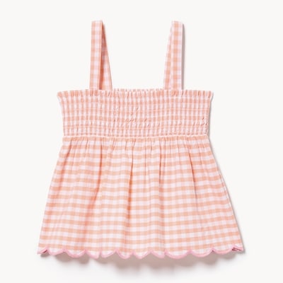 Cami à fronces pour petites filles - Pêche