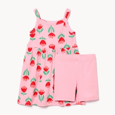 Toddler Girls' Printed Dress Set - Light Pink
