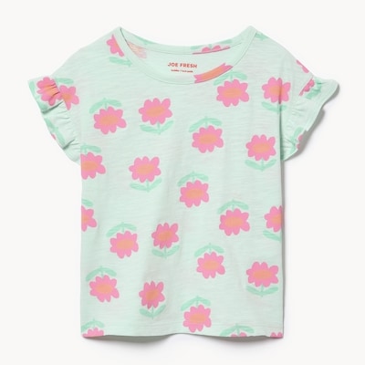 Toddler Girls' Printed T-Shirt - Pale Aqua