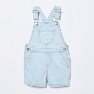 Toddler Girls' Denim Short Overall - Powder Blue