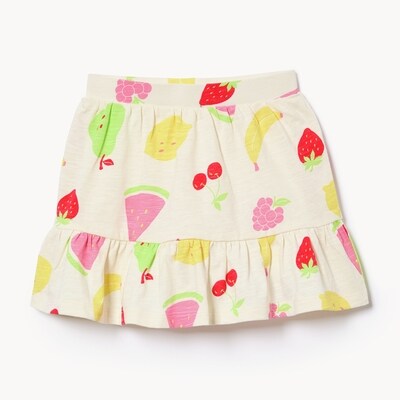 Jupe-short imprimée pour petites filles - Blanc Cassé