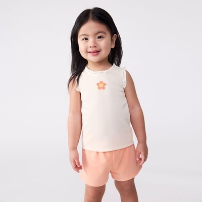 Cami côtelée pour petites filles - Blanc Cassé