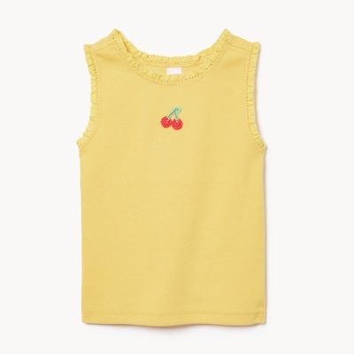Cami côtelée pour petites filles - Jaune