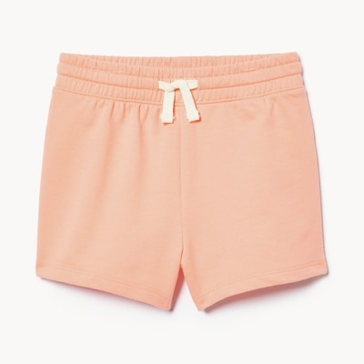 Short en ratine bouclée pour petites filles - Pêche