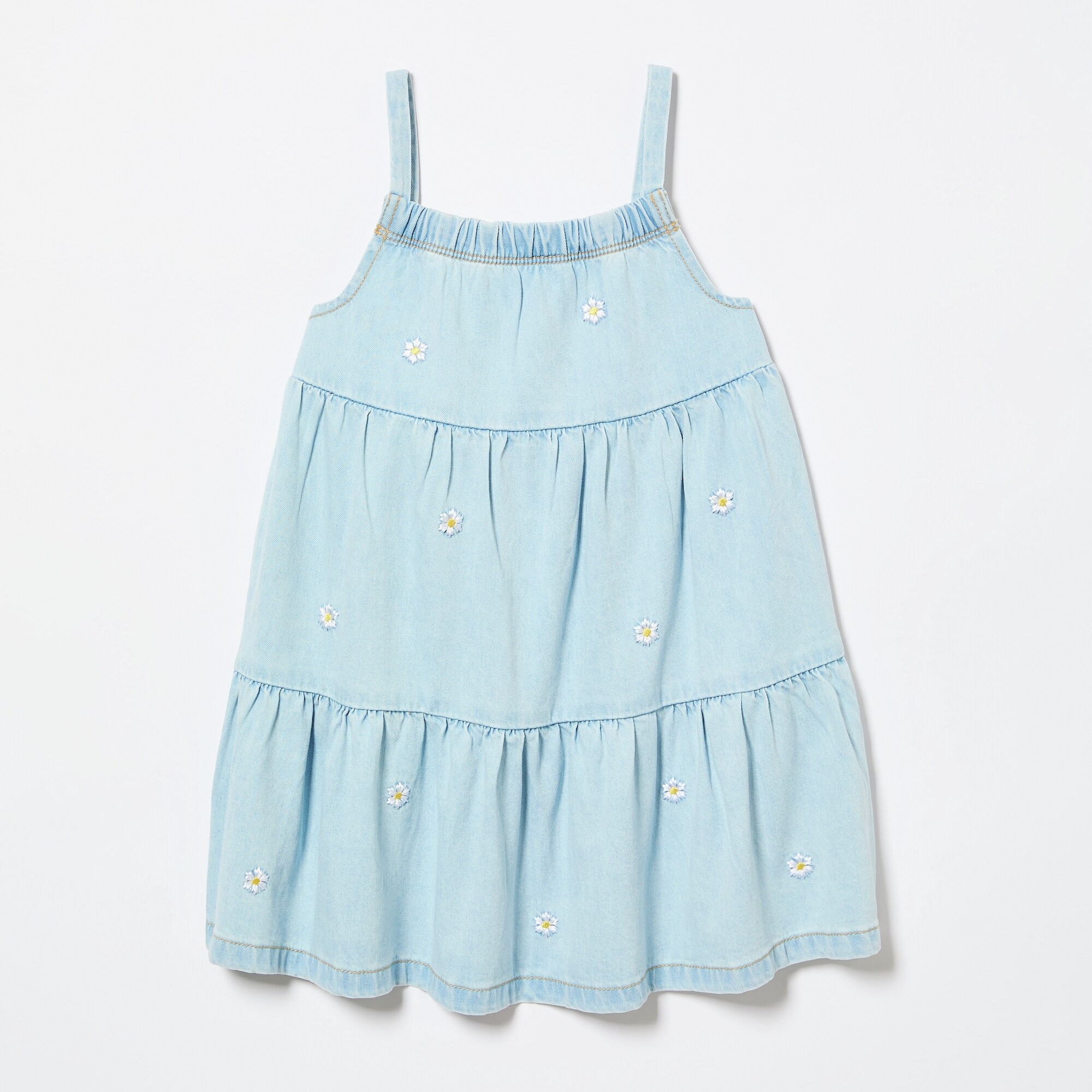 Robe brodée en denim pour petites filles