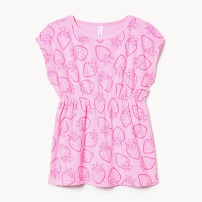 Robe cache-maillot imprimée pour petites filles - Néon rose lumiÚre