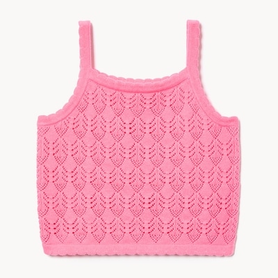 Toddler Girls' Pointelle Scalloped Tank - Pink