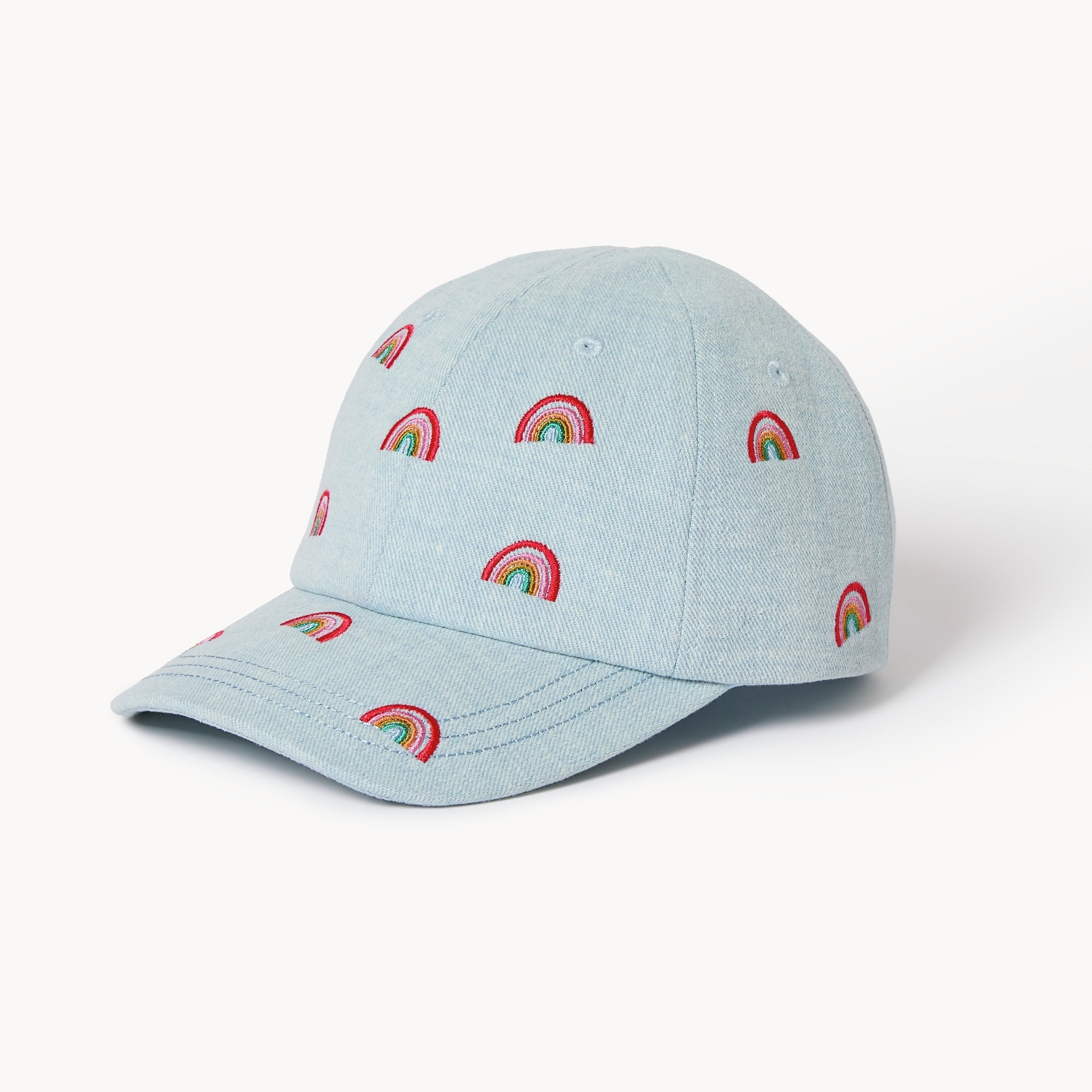 Toddler Girls' Denim Rainbow Baseball Cap in Light Blue from Joe Fresh