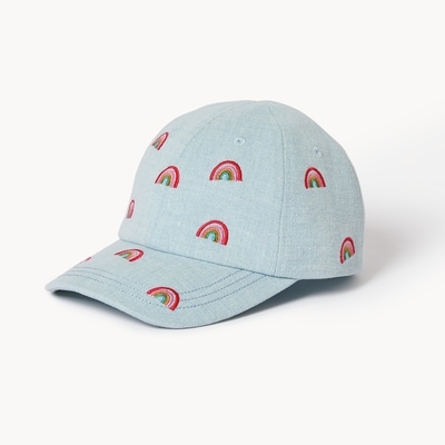 Casquette de baseball arc-en-ciel en denim - Bleu Pâle