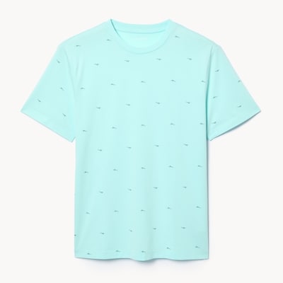 Men's Organic Cotton Essential Printed T-Shirt - Aqua