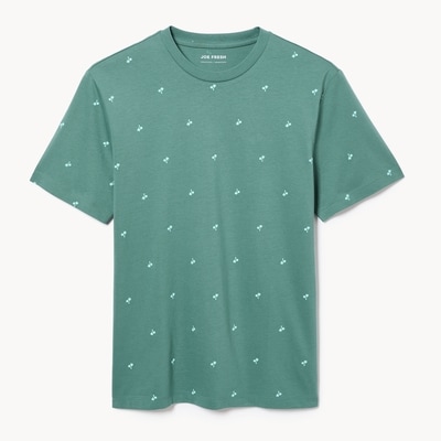Men's Organic Cotton Essential Printed T-Shirt - Dusty Teal