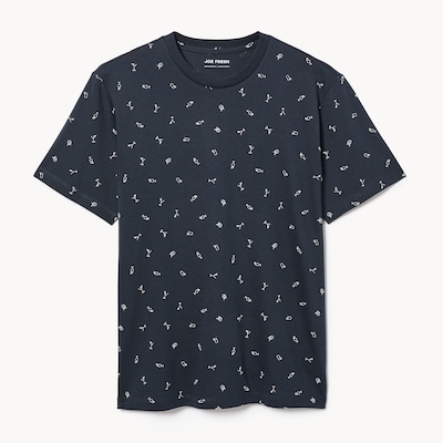 Men's Organic Cotton Essential Printed T-Shirt - Navy