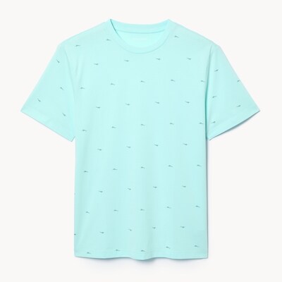 T-shirt imprimé essentiel coton biologique, hommes - Bleu-Vert