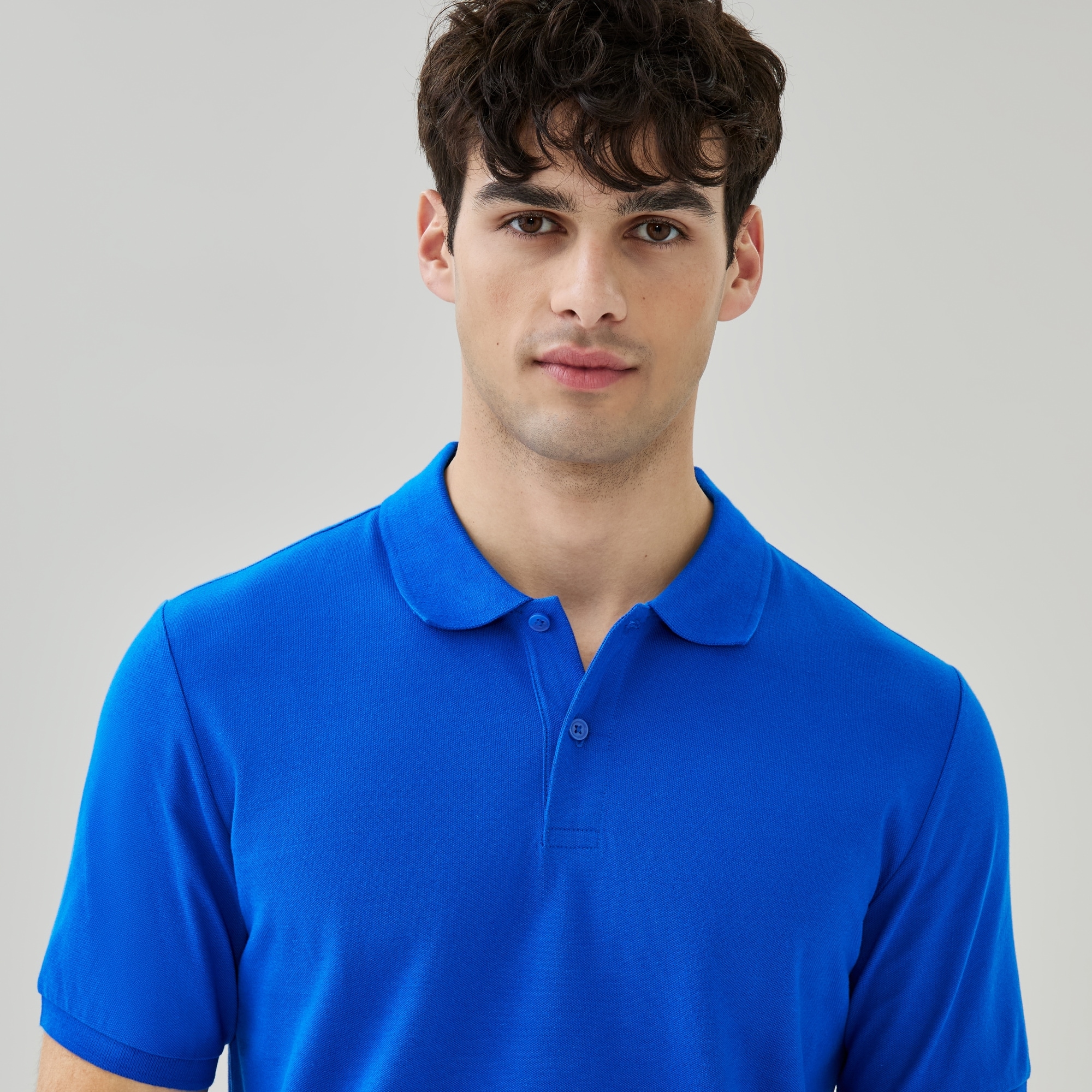 Men's Essential Polo in Bright Blue from Joe Fresh