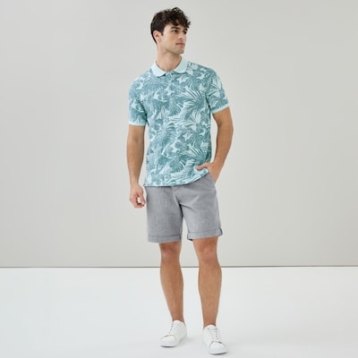 Men's Essential Printed Polo - Blue