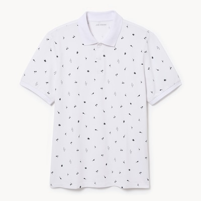 Men's Essential Printed Polo - White