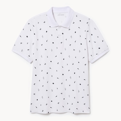 Polo imprimé essentiel pour hommes - Blanc