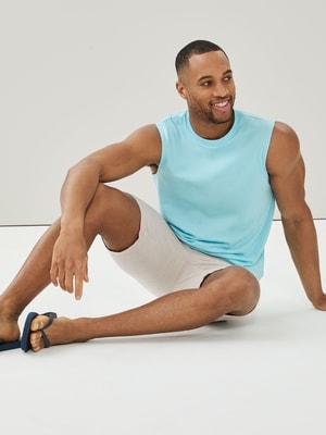Men's Muscle Tank - Bright Aqua