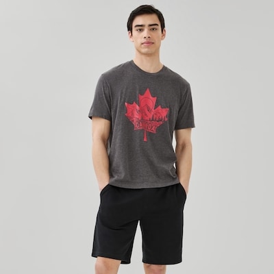 T-shirt imprimé Canada pour hommes - MÉLANGE DE CHARBON