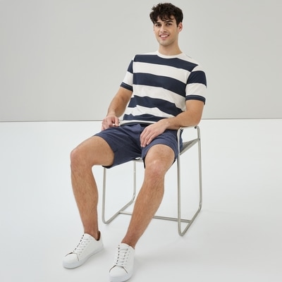 Men's Striped T-Shirt - Navy