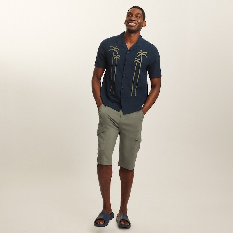 Joe Fresh Men's Embroidered Camp Collar Shirt - 1 ea | Your