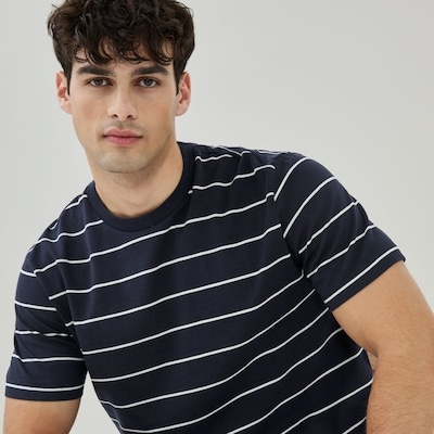 Men's Striped T-Shirt - Navy