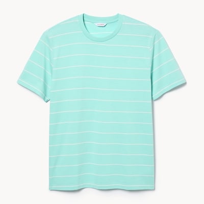 Men's Striped T-Shirt - Bright Aqua