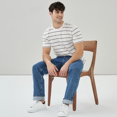 Joe Fresh T-shirt rayé pour hommes 1 ea, 10,00 $/1ch