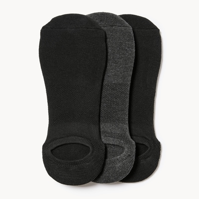 Men's 3-Pack No-Show Socks - Black
