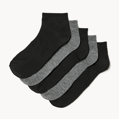 Ens. de 5 paires de socquettes pour hommes - Noir