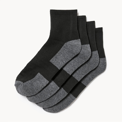 Ens. 4 paires de chaussettes mi-hautes pour hommes - Noir