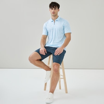 Polo de golf sport imprimé pour hommes - Bleu