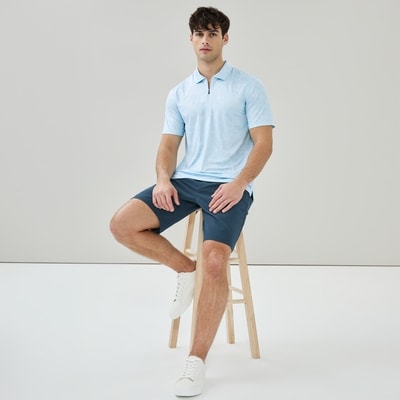 Polo de golf sport imprimé pour hommes - Bleu
