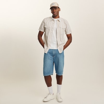 Chemise imprimée boutonnée pour hommes - Crème